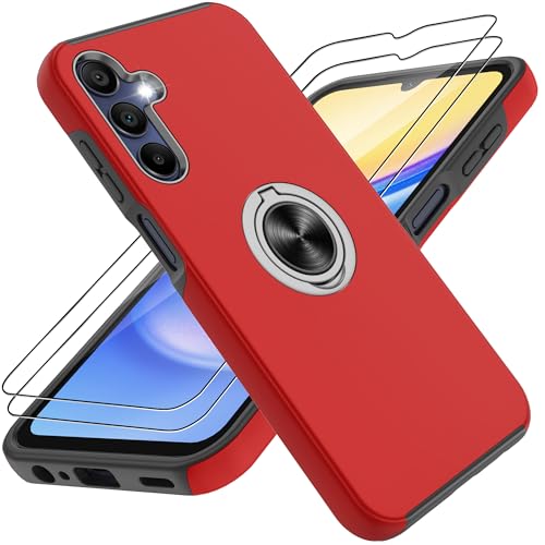 Coque Galaxy A15 5G avec Anneau Magnétique 360 et Béquille de Support Intégrée