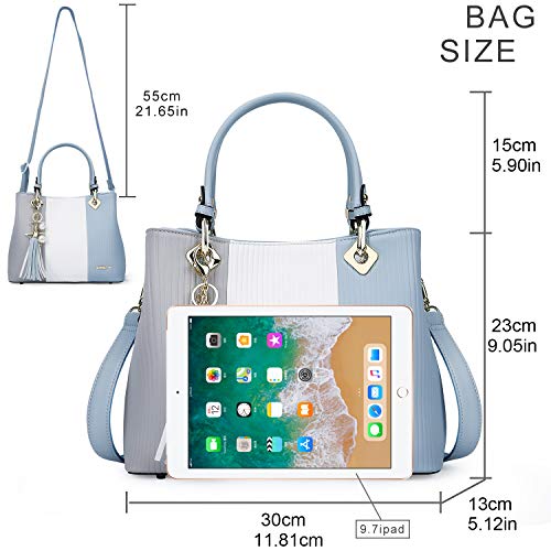 Image of Pomelo Best Purses and Handbags for Women with Multiple Pockets, Leather Top Handle Satchel Fashion Tote Shoulder Bags Ladies
