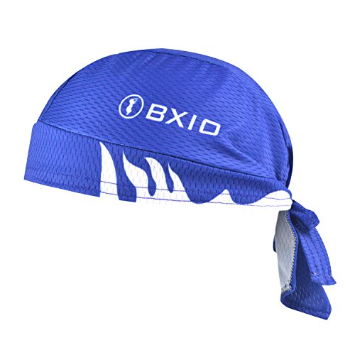 BXIO Pañuelo de Cabeza Hombre, Bufanda Sombrero Pirata de Respirable Protección UV para Ciclismo, Corriendo, Senderismo, Camping, Fitness y Escalada, Azul