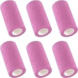 IndigoCase 6 Pack Self Adhesive Bandage Wrap 4 Inch, Pink Color Bandages Variety Pack, Elastic Grip Tape, Sports Wraps, Vet Wrap, Large Bandages Bulk for Knee, Ankle, Dogs and Horses.