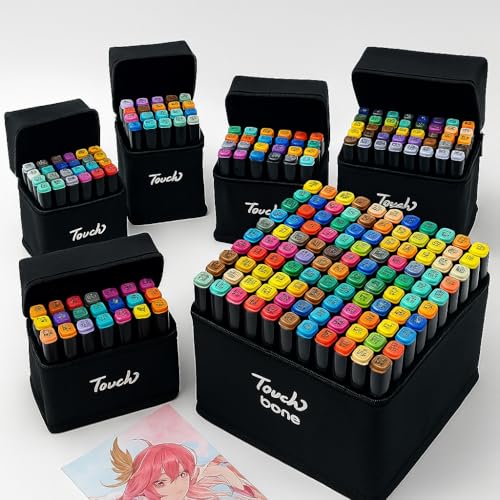 Kit Canetas Touch Ponta Dupla Canetinha Marcadora Permanente Para Colorir Bobbie Goods Aquarela Desenho Cores Vivas Duas Pontas Estojo 24/36/48/60/80/120 Cores (24)