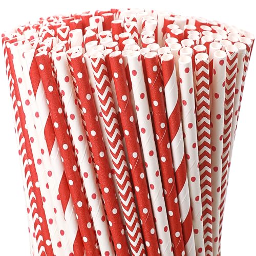 500 pitillos de papel rojos y blancos para San Valentín miniatura 2