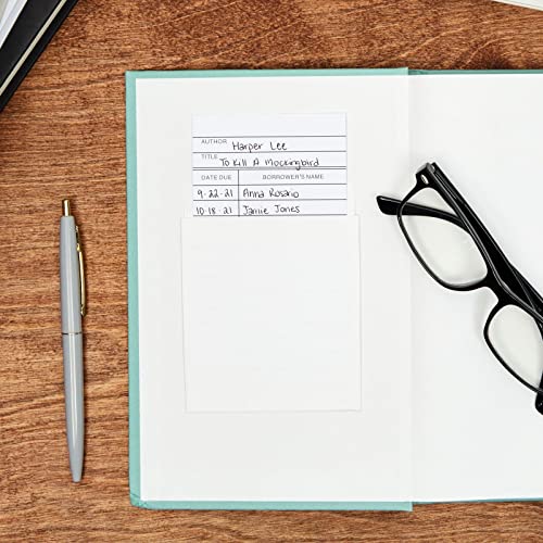 600 Pack Blank Library Cards for School Book Checkouts, Catalog CDs, DVDs, Vinyl Records, Classroom Supplies, Record Keeping, Tracking, Organizing, White (3x5 Inches)