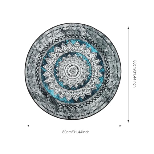 Tapis en velours cristal texturé avec finitions mandala