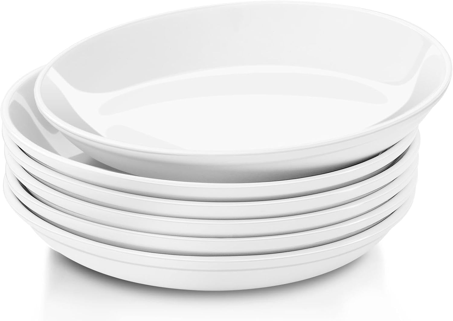 Assiettes à dessert en porcelaine blanche lot de 6 assiettes plates en céramique micro-ondes