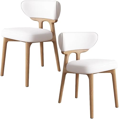 Miniatura 40 de YVYKFZD Sillas de comedor de madera maciza, juego de sillas de cocina sin brazos, silla de comedor con respaldo curvo, silla tapizada de cuero, para