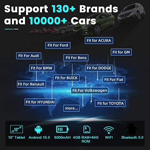 Ancel Ds700 Bidirectional Diagnostic Tool, Ecu Coding, All Systems Obd2 Scanner With 34 Reset Functions, Active Test, Key Matching, 2 Years Free Update,10 Inches Touch Screen,64G Storage #TOP5