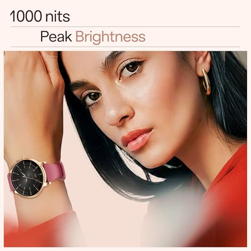 Image of boAt Chrome Iris Fashion Smart Watch for Women - Elegant Ultra-Sleek Dial, Light-Weight Metal Body, 1.32 inch AMOLED Display, 1000 Nits, AOD, Female Wellness Tracking Watch for Woman (Velvet Wine)
