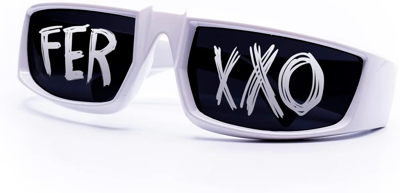 Ferxxxo Glasses, Gafas del ferxxxo, Feliz cumpleaños ferxxxo, Ferxxxo Merch, Sports Sunglasses (White)