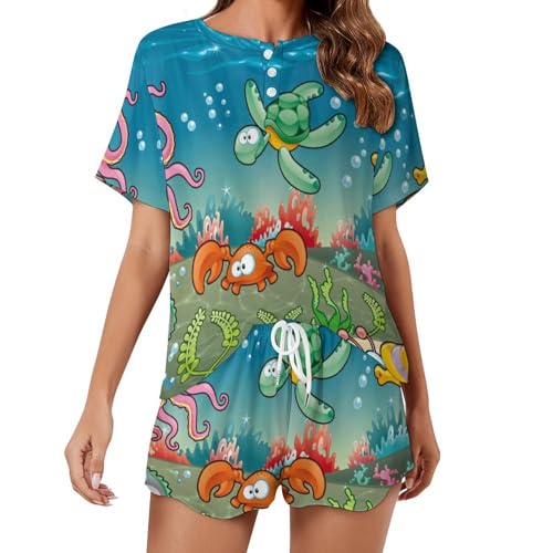 Pyjama femme sous l'eau court anti-transpiration pour vêtements de nuit été