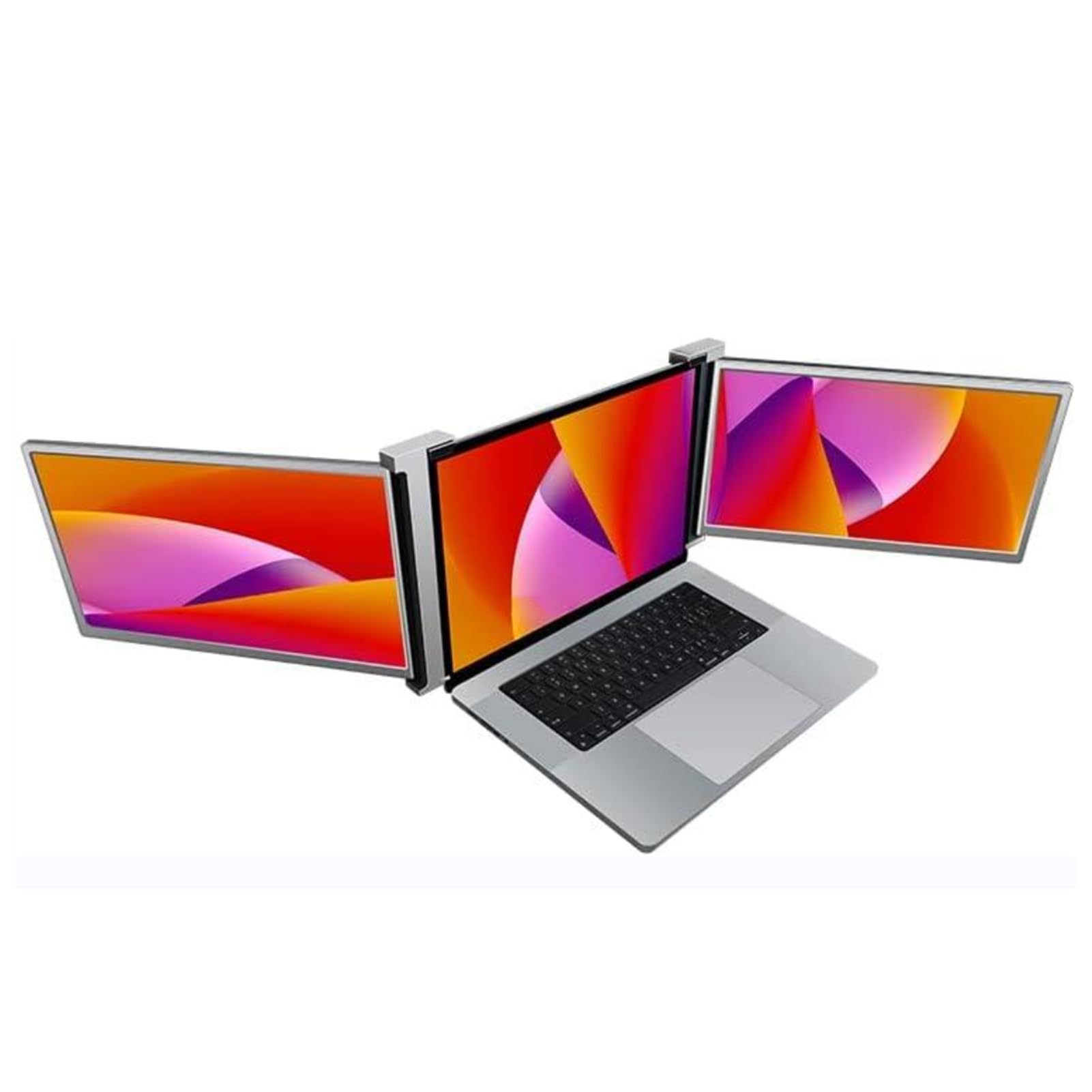 Monitor Portatile a Triplo Schermo Schermo di Espansione per Laptop da 15 Pollici Risoluzione Staffa Regolabile Girevole Pieghevole Programmatori Multitasking Stock (01)