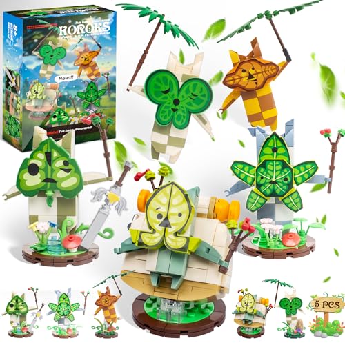 Koroks Building Set Toy, 5 in 1 Model Building Block Kit for BOTW Fans, Cute Game Action Figures, Great Gift for Fans Adults and Kids(888 Pieces)