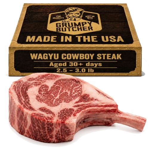 Grumpy Butcher Monster Wagyu Cowboy Steak - 1 Bone-In Ribeye, 2.5-3.0 lb, 35-40 Day Aged Beef With...