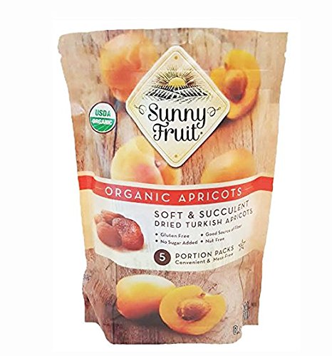 Sunny Fruit Organic, Soft & Succulent Dried Turkish Apricots 18 Pack (Full Case) Save More