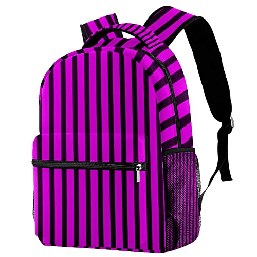 Sac à dos de voyage à rayures noires et rouges avec porte-bouteille