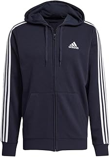 adidas mens Essentials French Terry 3-stripes Full-zip Hoodie
