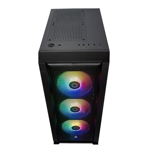 Gabinete Gamer Mancer Narok, Rainbow, Mid-Tower, Lateral de Vidro, Com 3 Fans, Preto, MCR-NRK-RGB01