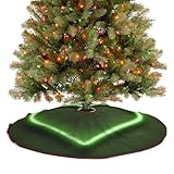 Neon Grün Herz Licht Weihnachtsbaum Rock 90CM Weihnachtsbaum Rock Rund Baumschmuck Röcke Baummatte für Urlaub Weihnachten Party Dekorationen