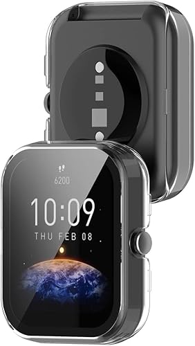 Miniatura 4 de HOMTERN Funda compatible con AMAZFIT Bip 3Bip 3 Pro funda rígida transparente de policarbonato con pantalla de vidrio templado cubierta completa a