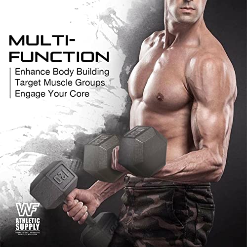 CAPHAUS Cast Iron Solid Hexagon Grey Dumbbell Combo, Strength Training Free Weights for Women and Men, Hand Weights Sold by Set, With or Without Rack Options - Image 5