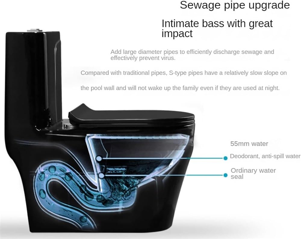 WC Intelligente Nero WC Bidet Muto Altezza Comfort WC Intelligente Monopezzo Allungato WC Super Sifonico