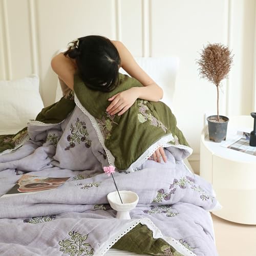 Trapunta in fibra di soia con filato a nuvola Trapunta a doppio strato in garza per primavera ed estate, delicata sulla pelle, traspirante, 10 strati di garza di puro cotone, piumino leggero e morbido