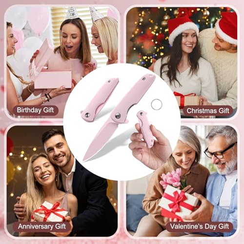 Image of DRACHENADER Pink Folding Pocket Knife for Women - Pink 5Cr13MoV Steel Blade, Cute Small EDC Knife, Ideal Gift for Girls & Women