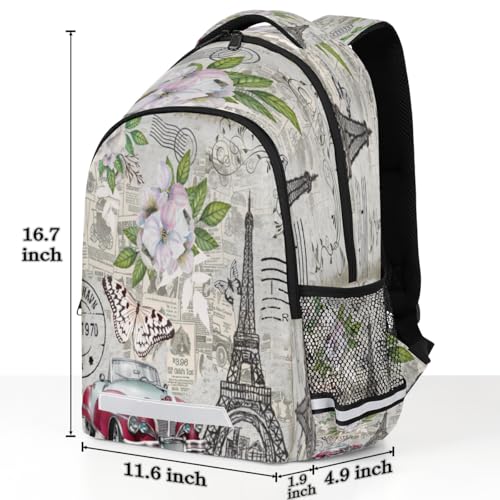 Newspaper Car Pylon Butterfly Backpack with Chest Strap Reflective Lightweight Travel Hiking Backpack for Men Women Waterproof Daypack Back Pack for Commute Camping3