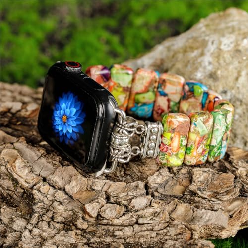 Bracelet en jaspe impérial pour iWatch, une idée cadeau artisanale unique - 5