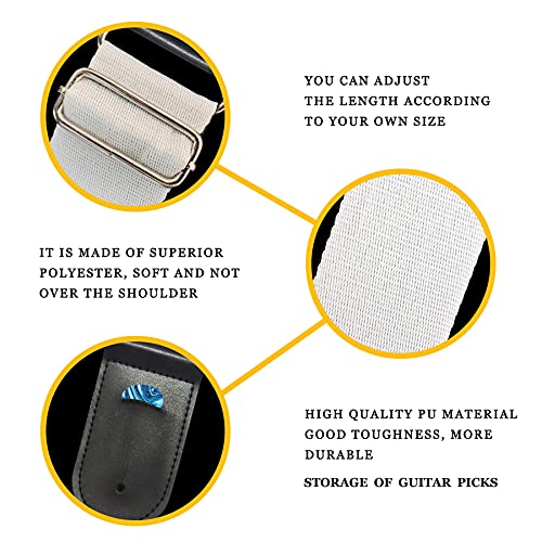 Cozeyat Pink Cow Skin Pattern Pu Leather Ends Guitar Strap Adjustable Belt Light Hanging Ropes For Bass Folk Acoustic Guitar,Guitar Parts Accessories #TOP2