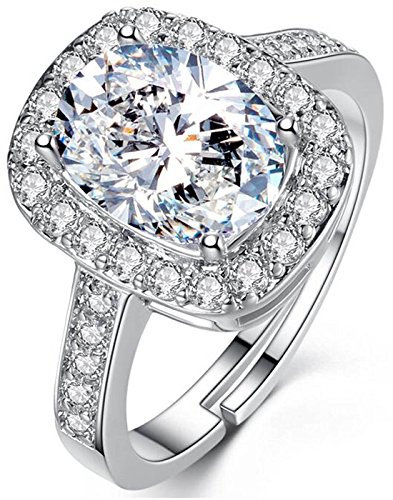 Rose Flower & Solitaire Ring Combo for Women/Girls