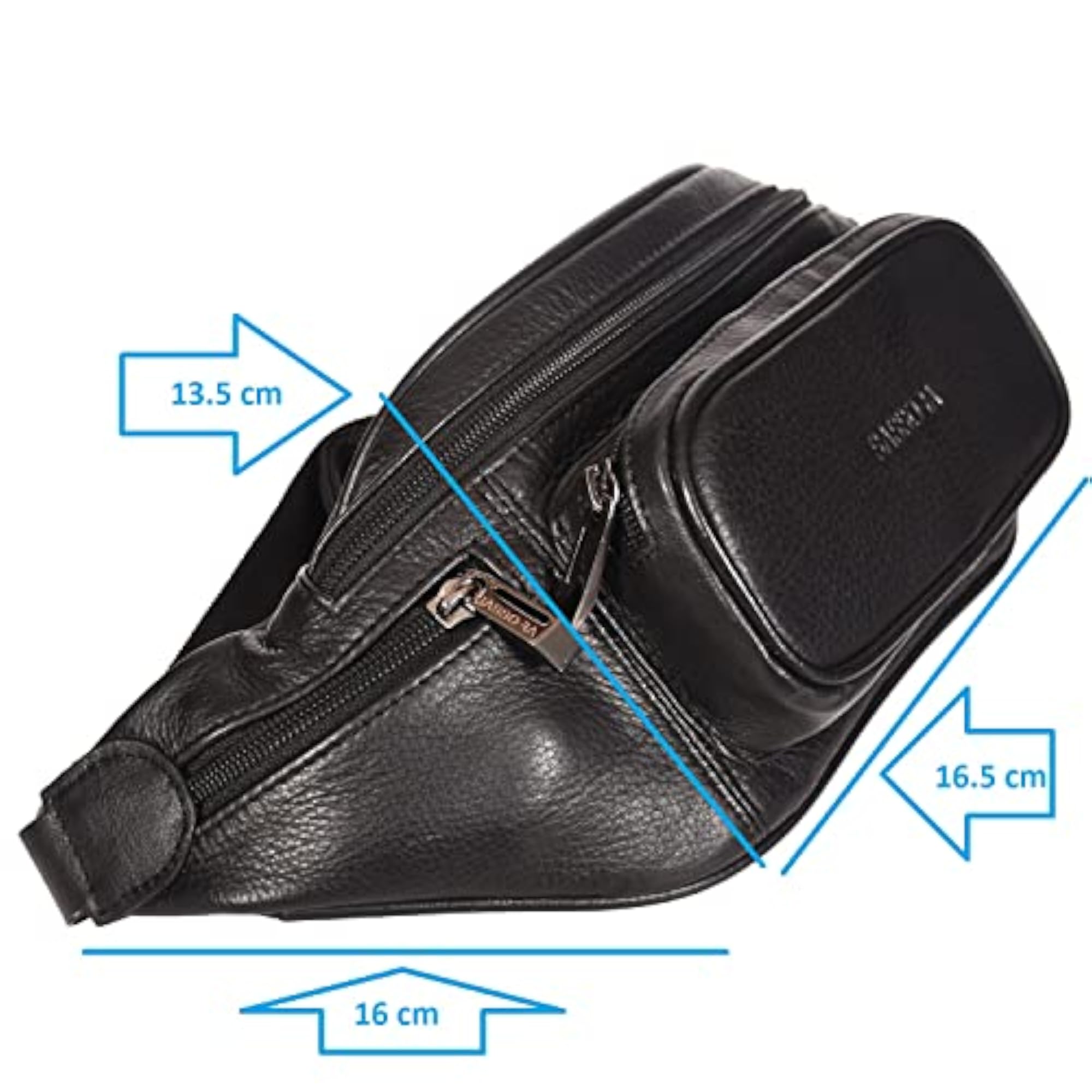 Genuine Premium Leather Black Belt Bag