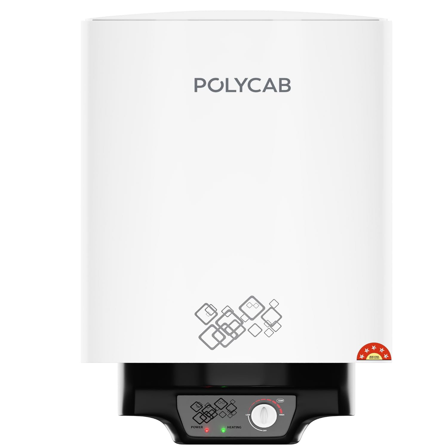POLYCAB Celestia 5-Star 10L Water Heater (Geyser) | 5-yr tank & 2-yr product warranty | Temperature Control Knob | Enhanced Safety, Rust Proof Tank | Efficient Heating【White】