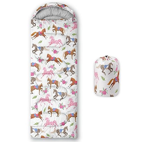 HOSIMA Bolsa de Dormir Rectangular para Adultos, Blanca, 1 persona, para Camping y Senderismo, Material Poliéster, Talla Única, 6 a 15 grados Celsius miniatura 1