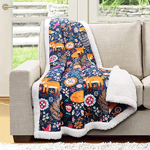 Lush Decor 16T000855 Pixie Fox Reversible Sherpa Throw Blanket thumb #1