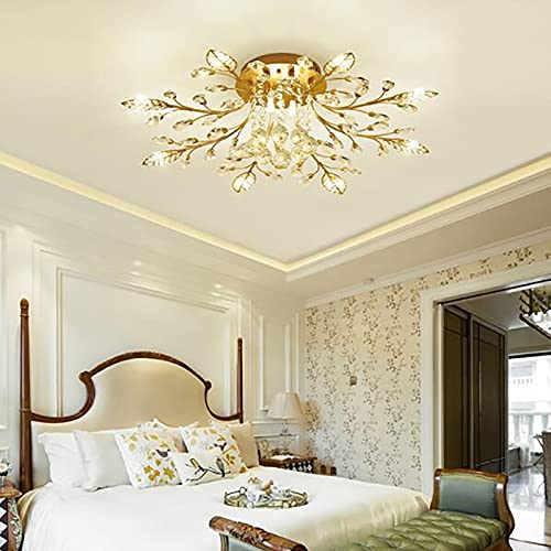 Lustre plafonnier cristal suspendu doré 88x20cm luminaire salon - 7