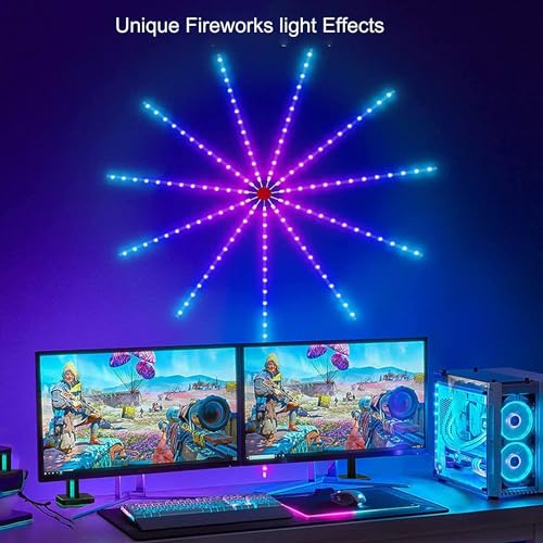 Image of Litehom Firework-Style Smart RGBIC LED Strip | Music & Mic Sync, App + Remote, USB 5 V | Festive Decor for Diwali, Navratri, Christmas, New Year