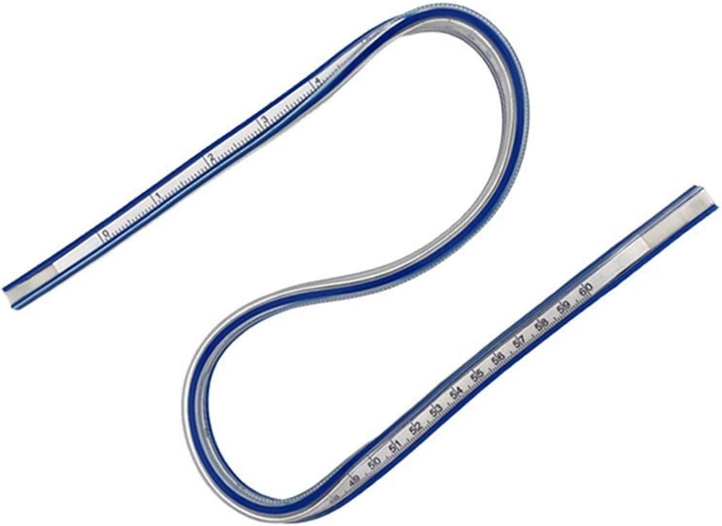 60cm/24 Inch Flexible Curve Ruler, Double Sided Metric & Inch Scale Bendy Ruler, Shape Holding Design for Sewing Drafting Engineering Woodworking Drawing
