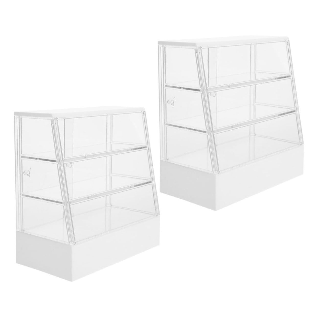 2pcs Mini Dollhouse Cake Cabinet Display Stand White Miniature Bakery Accessories for Dollhouse Decoration Furniture Set