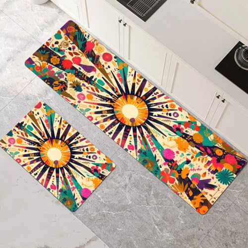 Alfombras de cocina Colourful de 2 piezas para dar vida y confort a tu comedor o pasillo 2