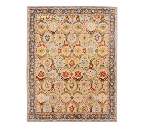 Traditional Vintage Channing Handmade Tufted 100% Wool Area Rugs & Carpet Bedroom Living Room Dining Room Luxury Home (Multi Red, 6x9 Feet)