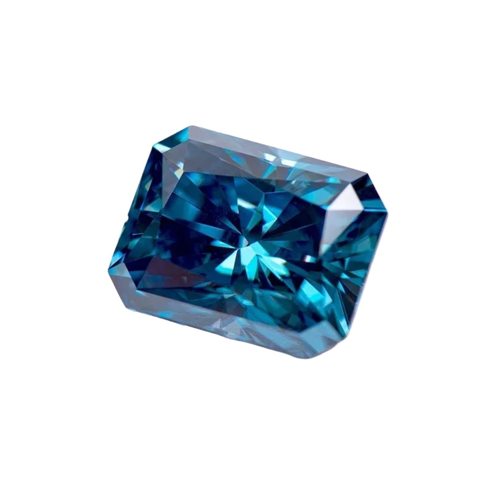 Piedra suelta de moissanita, Diamante de laboratorio BlueSapphire Moissanite RadiantCut for la fabricación dijes, anillos, aretes y joyería