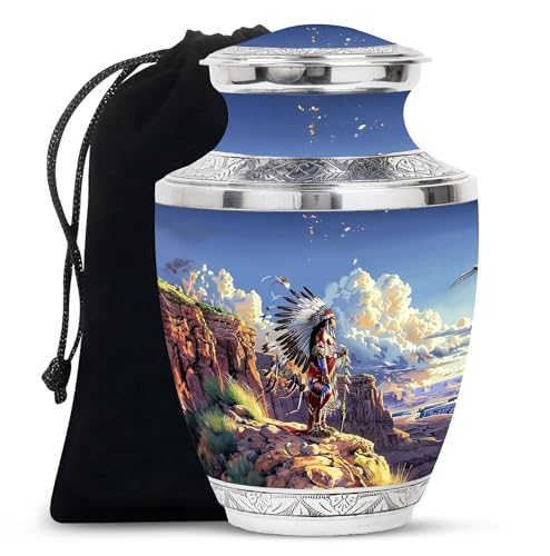 Image of Native American Urns for Ashes - Urns for Human Ashes - Urn for Ashes for Women - Cremation Urns for Burial - Cremation Urns for Adult Ashes Women (10 inch Pack of 1)