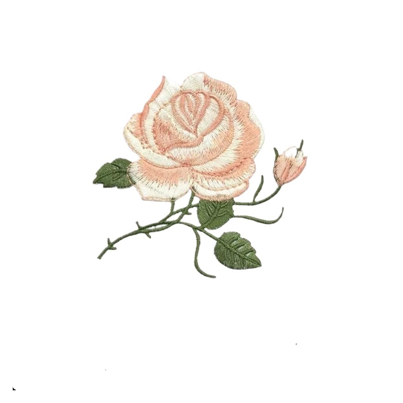 Wtaxbh Champagne Iron On Patches 2Pc 8.5*8Cm/Fabric Flower Applique Patch Thermocollant Clothes Stickers,Rose Embroidery Iron On Patches Decoration For Clothing,Jean(Champagne)