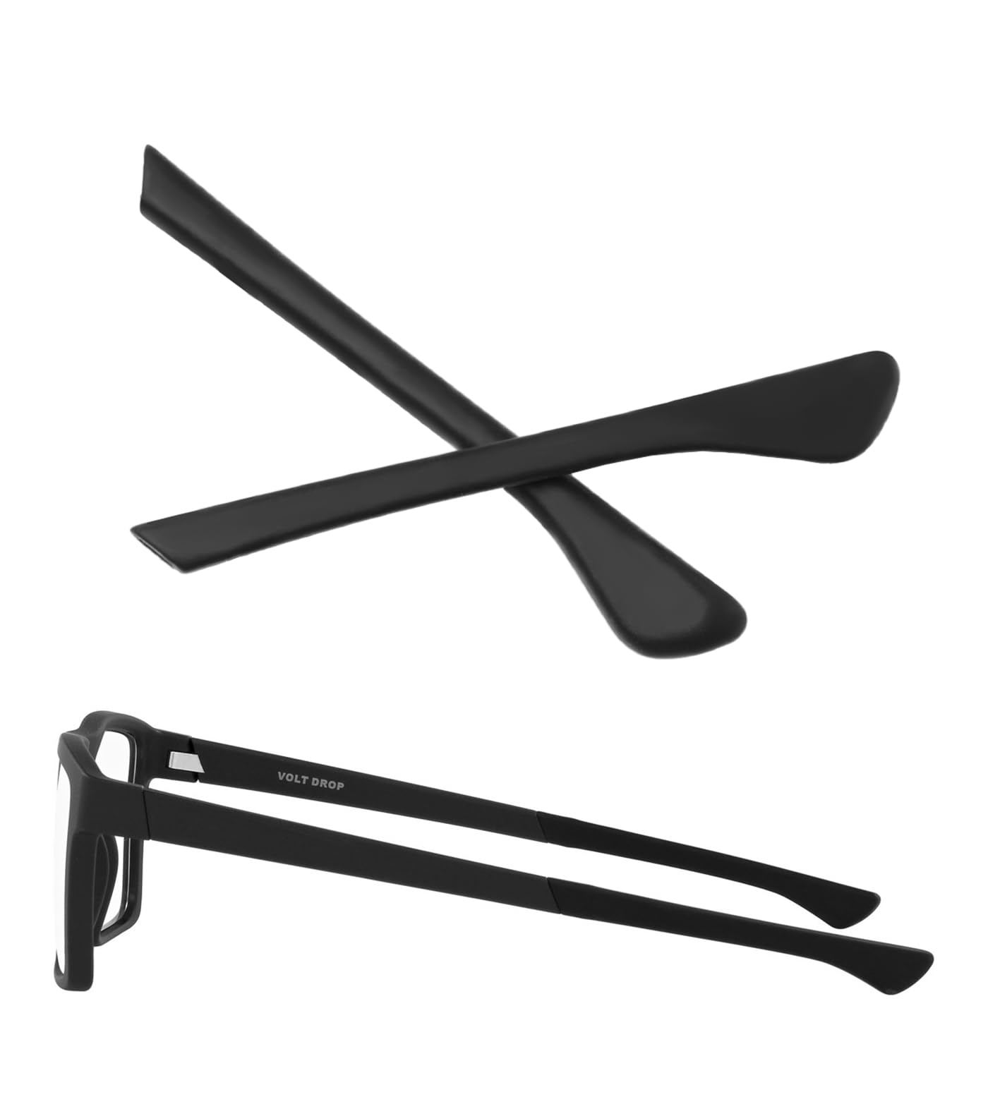 TenDye Replacement Earsocks Temple Sleeve for Oakley Volt Drop OX8167 Eyeglasses Frame Black Rubber Ear Sleeves