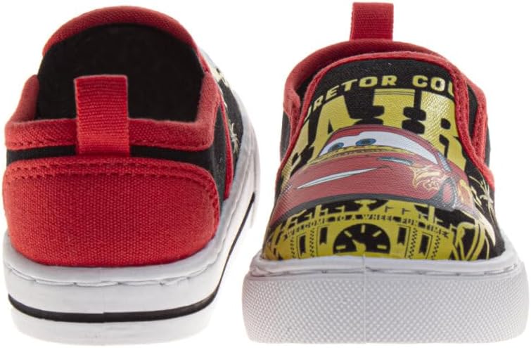 Josmo Disney Cars Shoes for Boys Lightning McQueen Tow Mater Lowtop Sneakers - Casual Fashion Slip-on Laceless Canvas Shoe (Sizes: 7-10 Toddlers / 11-12 Little Kids) - Image 3