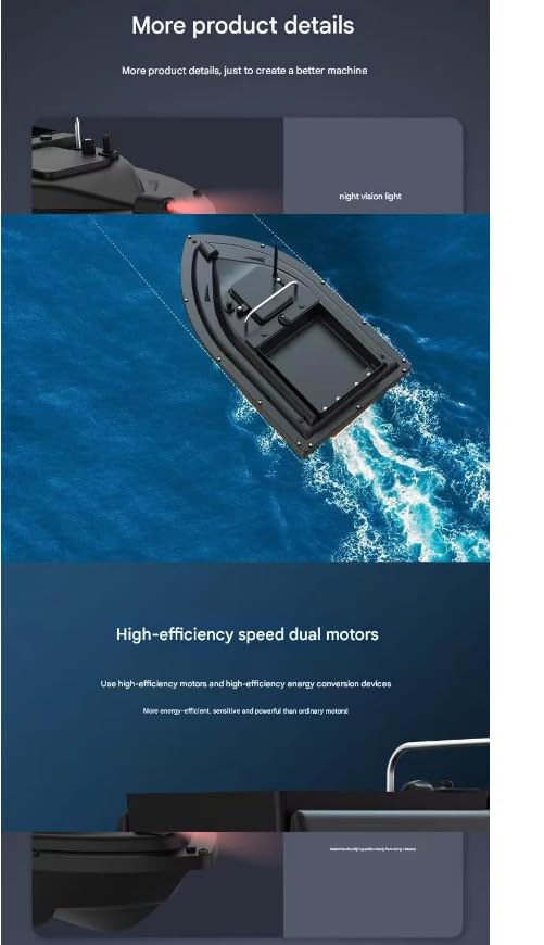 D16 przynęta o wysokiej wydajności RCFishingBaitBoat 500 mRange FishFinder RemoteControl Łódź rybacka