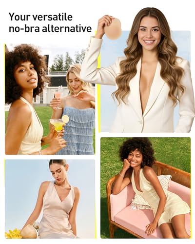 Image of Niidor Nipple Covers for Women with Lifting Seamless Reusable Silicone Breast Petals Round