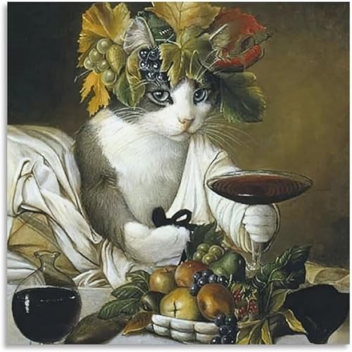 Funny And Cute Cat Drinking Red Wine-gigapixel-lines-scale-4_00x Print Photo Art