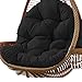 Columpio Canasta colgante Cojín del asiento Almohadillas para hamacas colgantes de huevo engrosadas para el patio del hogar Jardín 31 x 47 pulgadas Negro